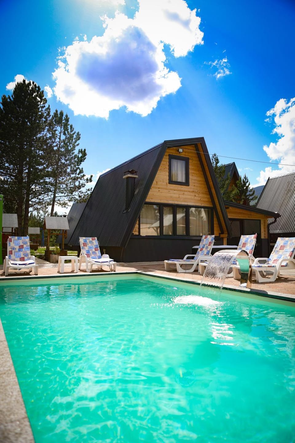 Property building, Pool view, Swimming pool, sunbed