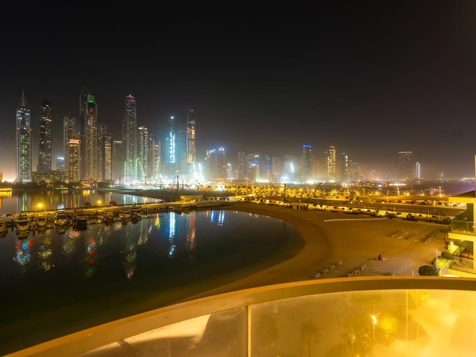 Night, City view, Sea view