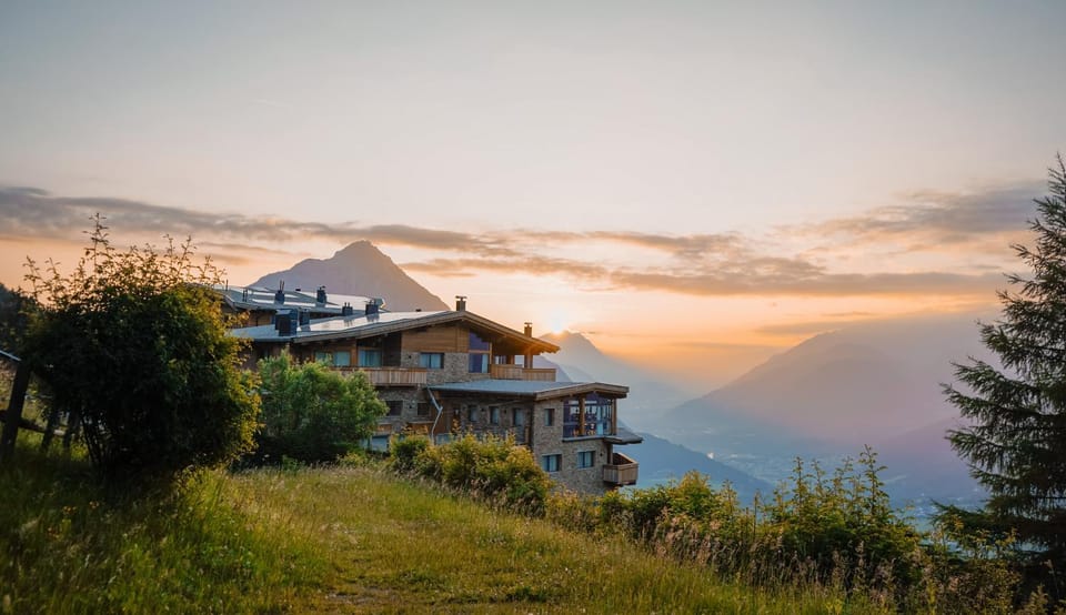 Property building, Natural landscape, View (from property/room), Mountain view, Sunrise