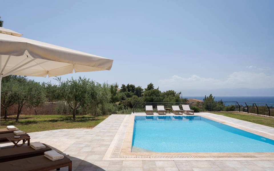 Patio, Day, Natural landscape, Pool view, Sea view, Swimming pool, sunbed