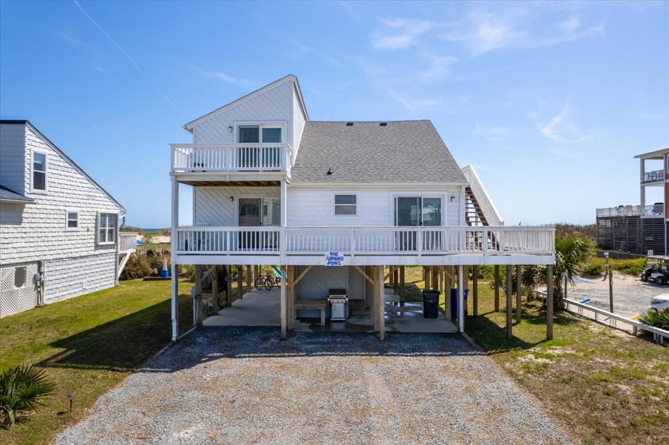 Deck & View: Oceanfront Oasis in Oak Island! House in Oak Island
