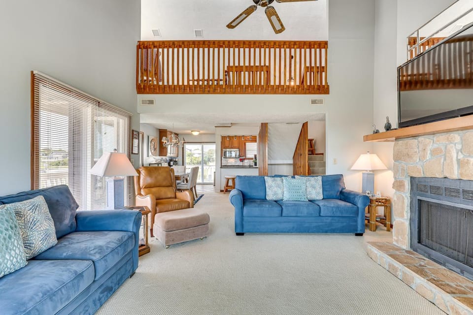 Deck & View: Oceanfront Oasis in Oak Island! House in Oak Island
