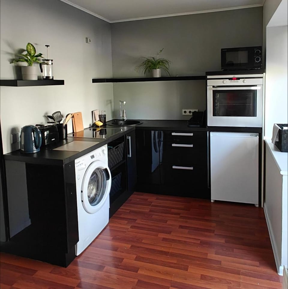 Coffee/tea facilities, Kitchen or kitchenette, oven, stove, toaster, washing machine