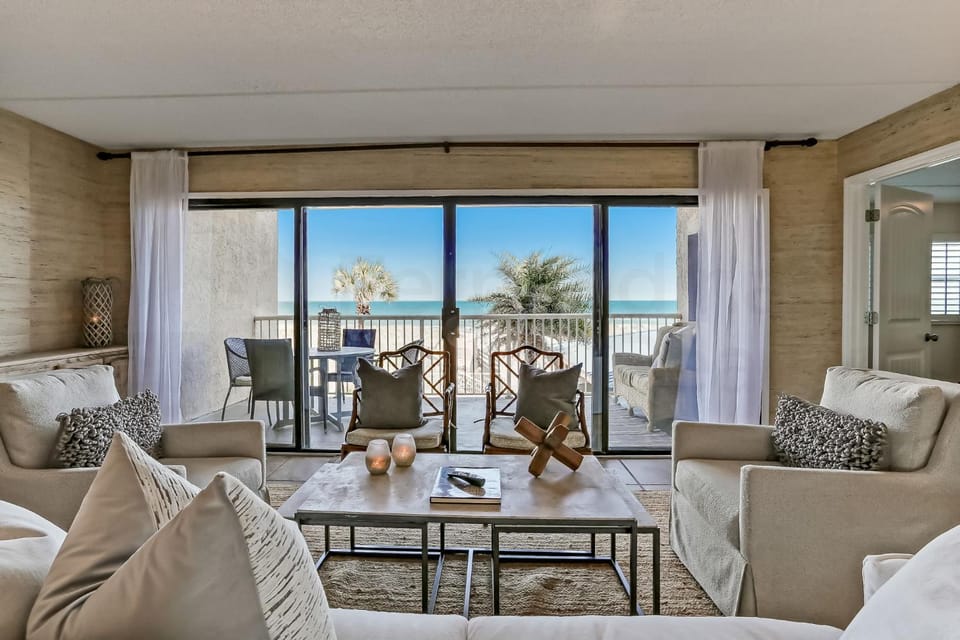 Renovated & Beautiful! Enjoy the amazing views from this oceanfront condo with Fishing Pier! 220 Amelia by the Sea House in Fernandina Beach