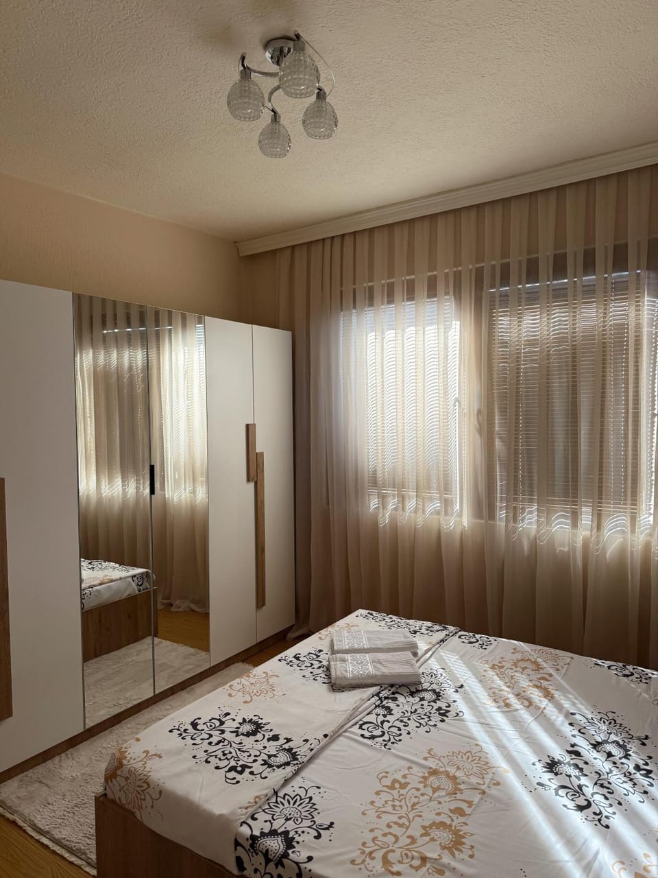 Bed, Photo of the whole room, Bedroom, towels, wardrobe