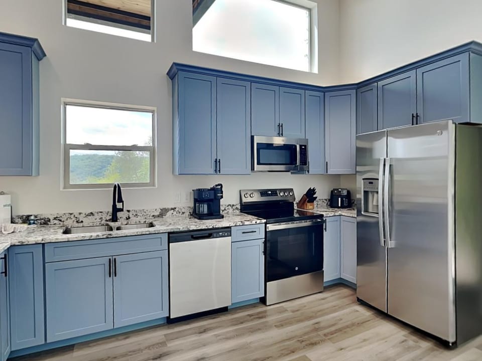 Kitchen or kitchenette, microwave, oven, stove, kitchen