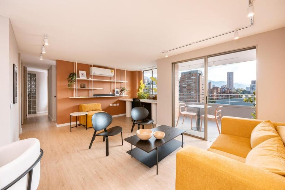 Magnífico apartamento de 2 habitaciones con AC y vistas en Provenza Apartment in Medellin