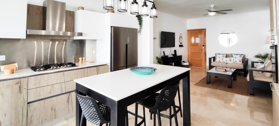 Kitchen or kitchenette, oven, stove, toaster