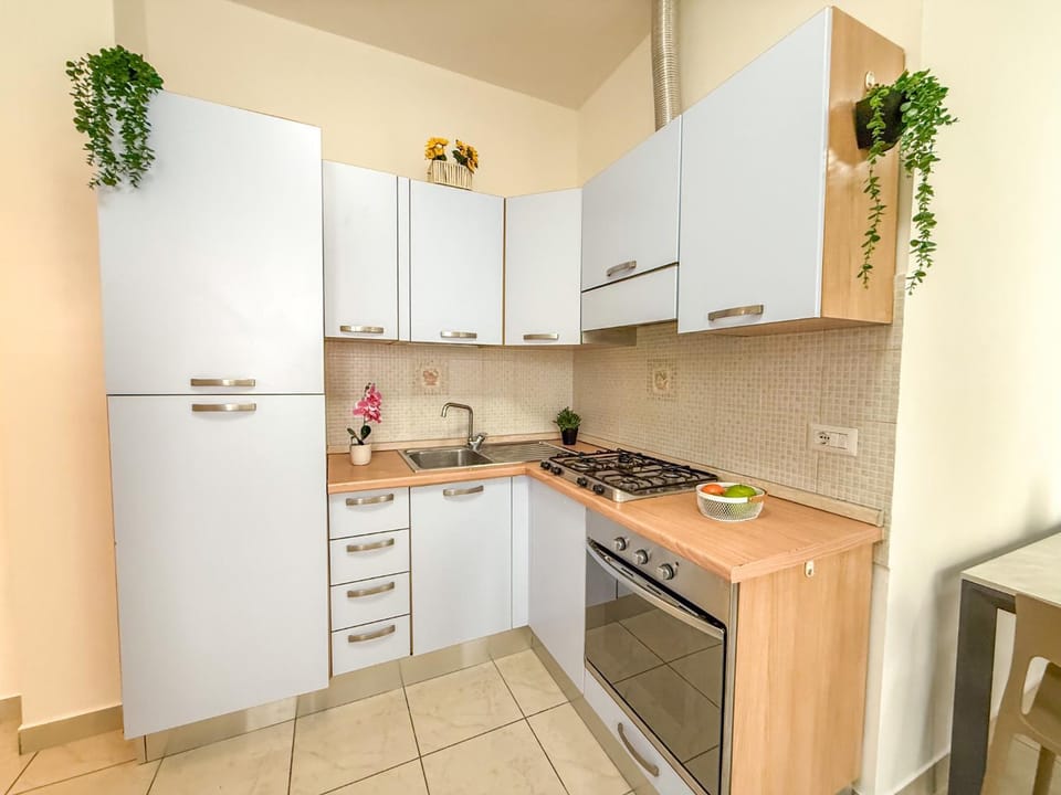 Kitchen or kitchenette, oven, stove