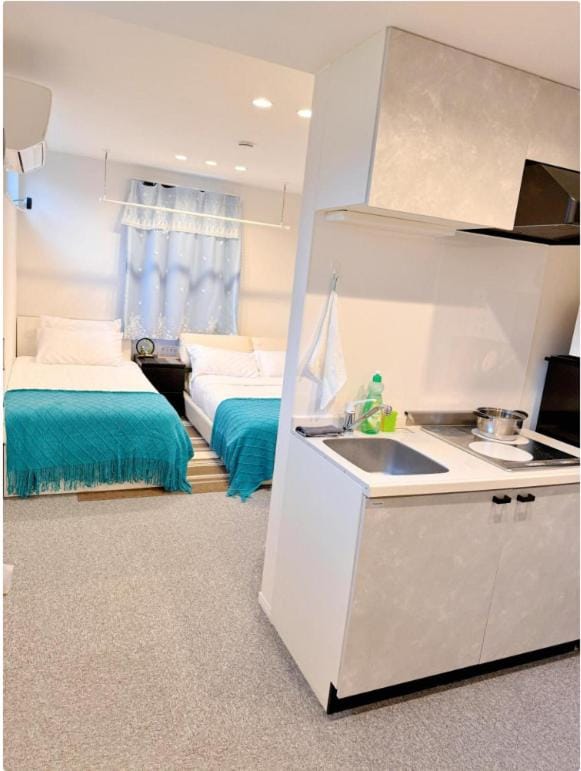 Photo of the whole room, Bedroom, stove