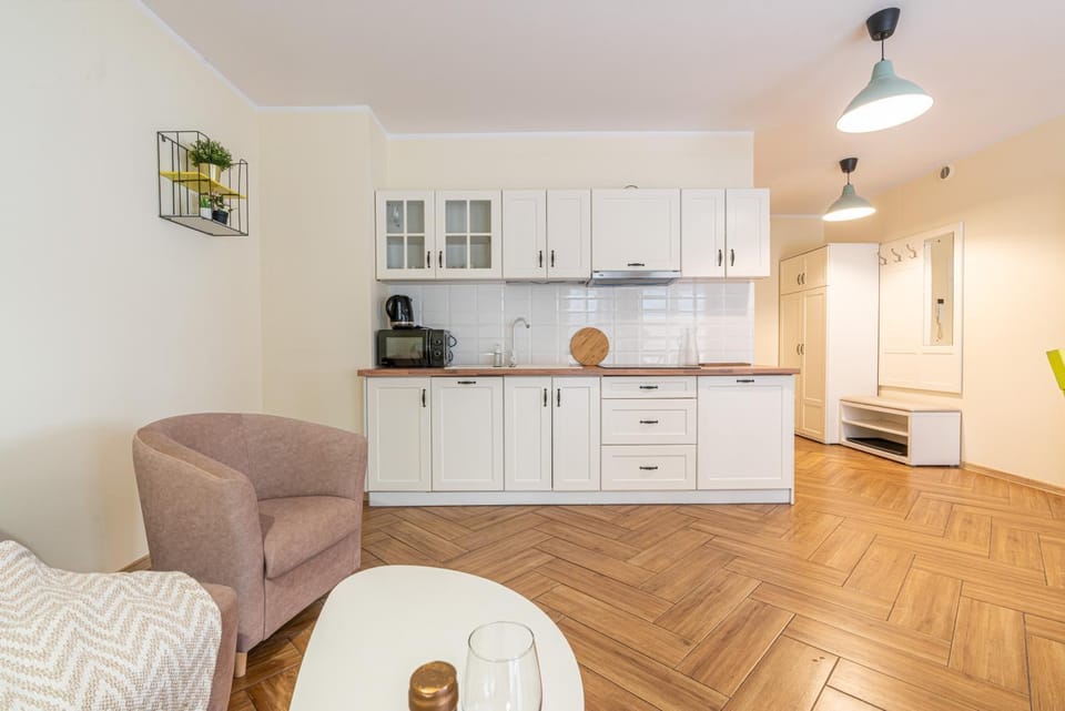 Kitchen or kitchenette, Living room, oven, stove