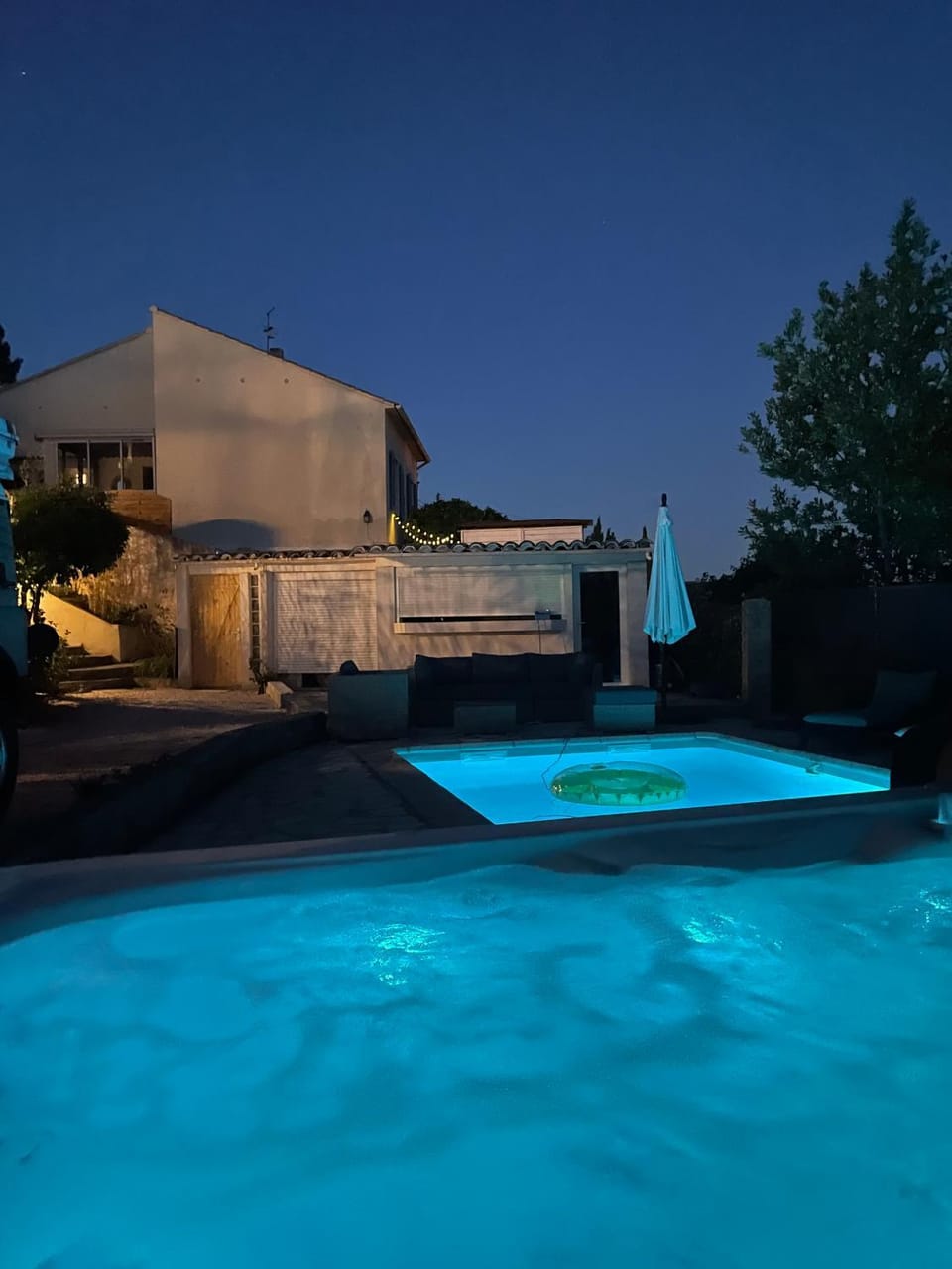 Night, Hot Tub, Spa and wellness centre/facilities, Garden view, Swimming pool
