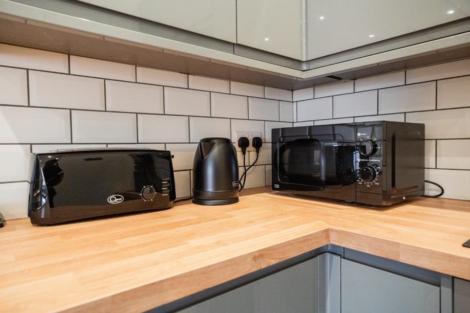 Kitchen or kitchenette, toaster