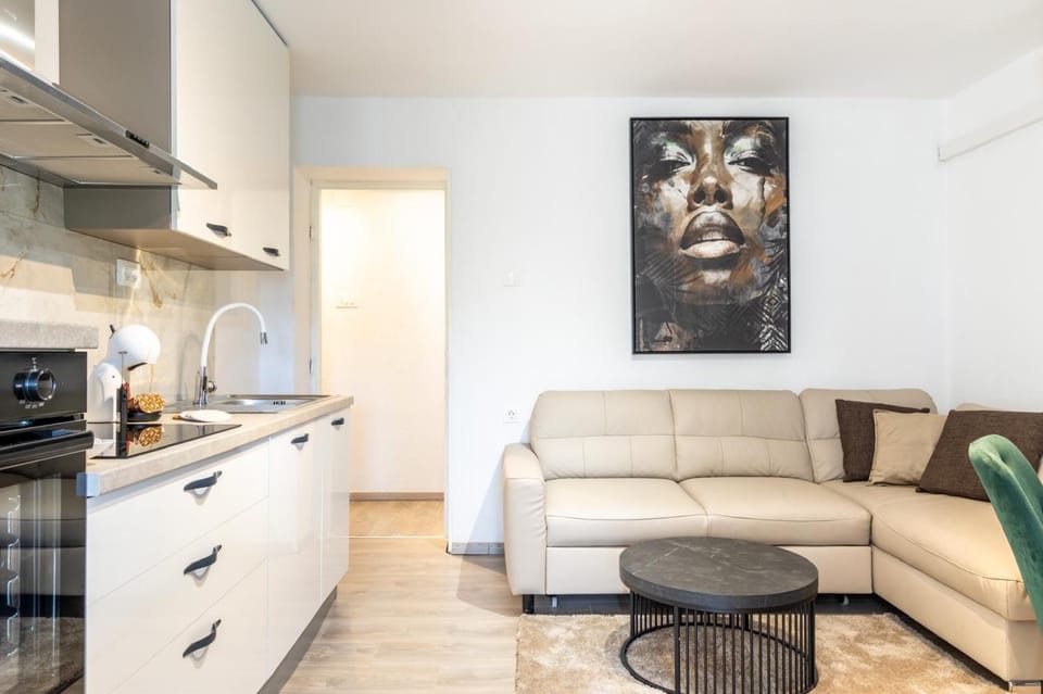 Kitchen or kitchenette, Living room, Seating area, Dining area, stove