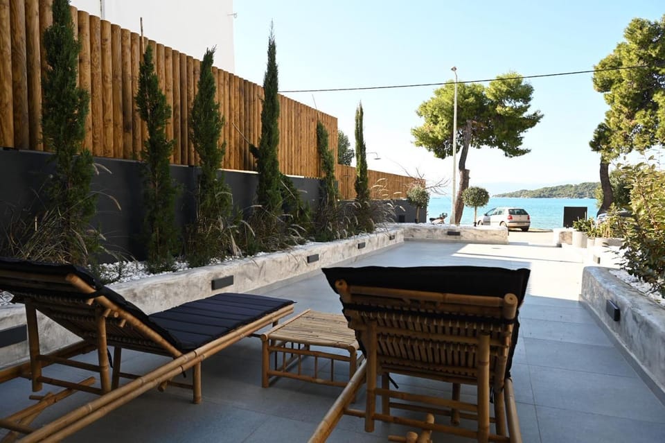 Patio, Seating area, Beach, Sea view, sunbed