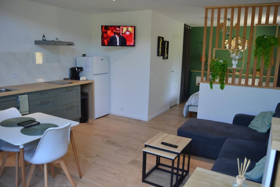 TV and multimedia, Kitchen or kitchenette, Living room, Seating area, Dining area