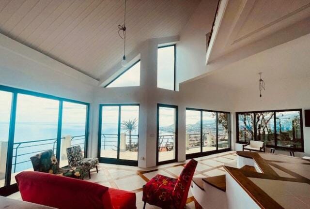 Living room, Seating area, Mountain view, Sea view