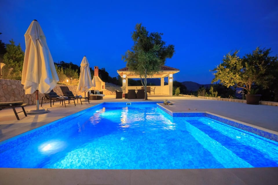 Night, Swimming pool, Swimming pool