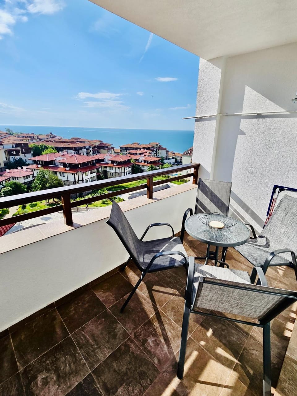 Patio, Day, Natural landscape, View (from property/room), Balcony/Terrace, Living room, Seating area, Dining area, Sea view