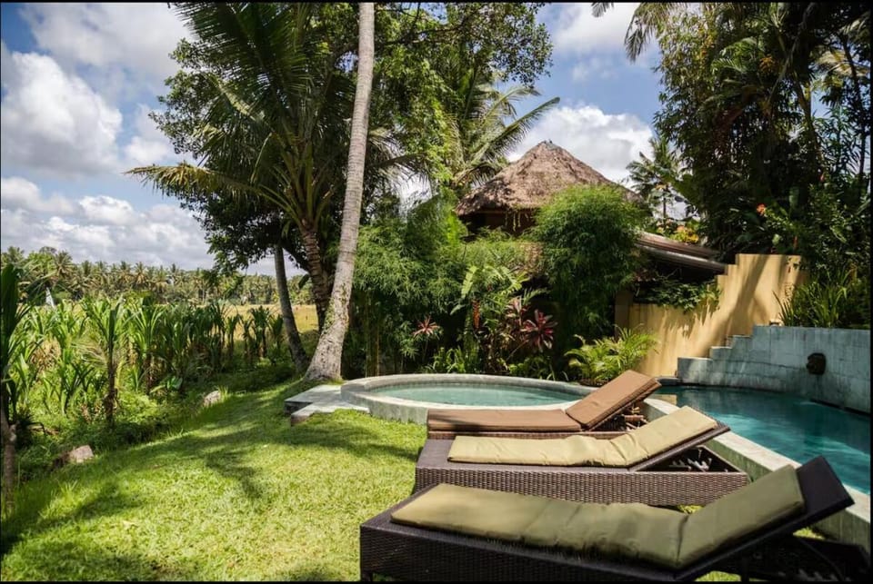 Swimming pool, sunbed