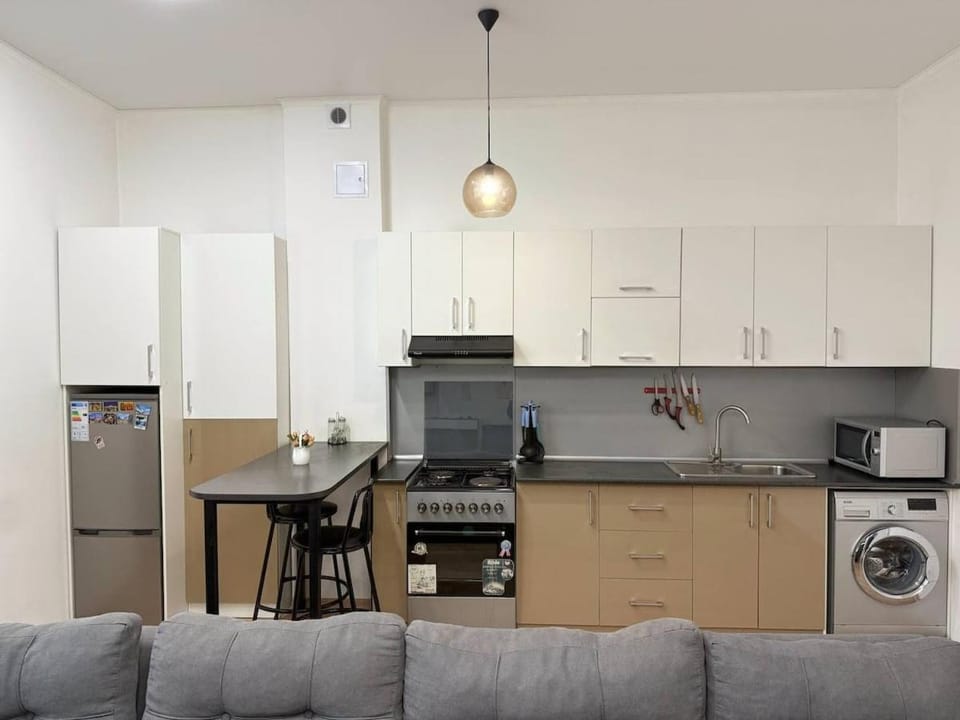 Kitchen or kitchenette, Living room, Seating area, Dining area, dishwasher, oven, stove