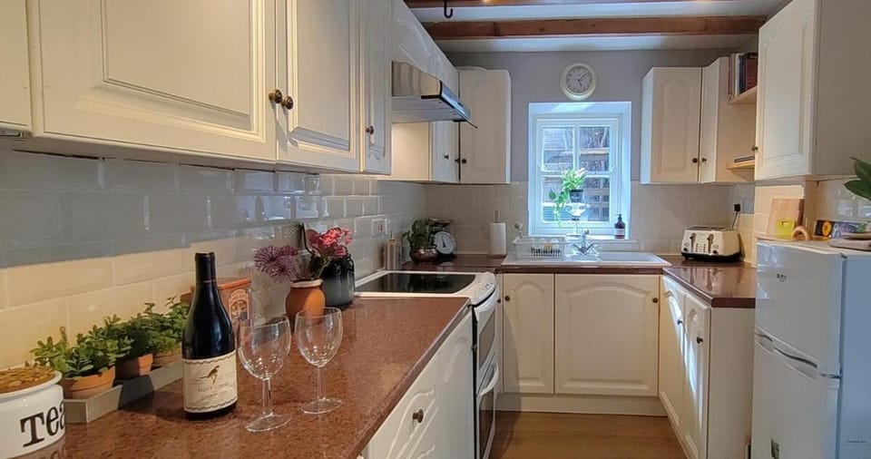 Kitchen or kitchenette, dishwasher, oven, stove, toaster