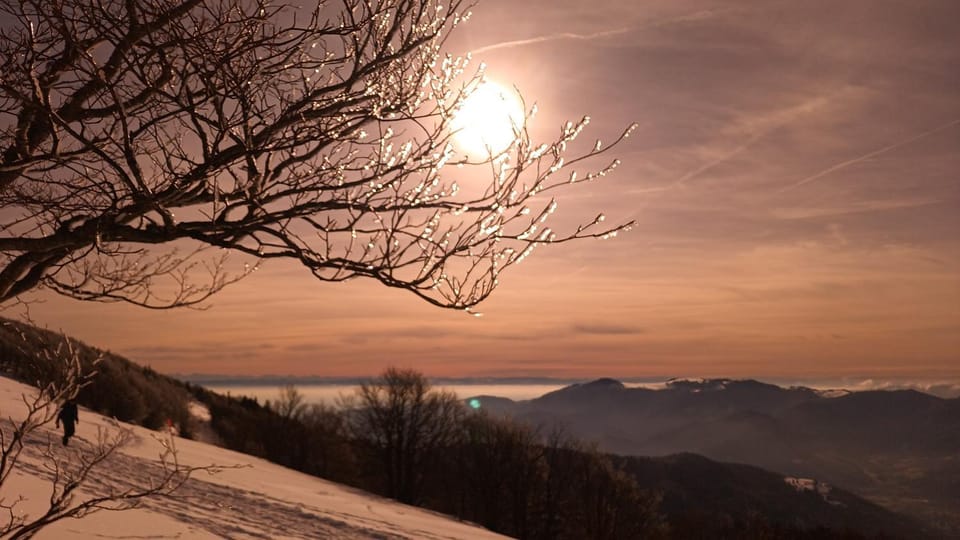Natural landscape, Winter, Sunset