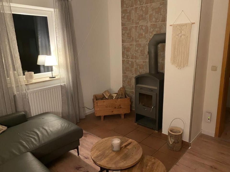 Living room, fireplace