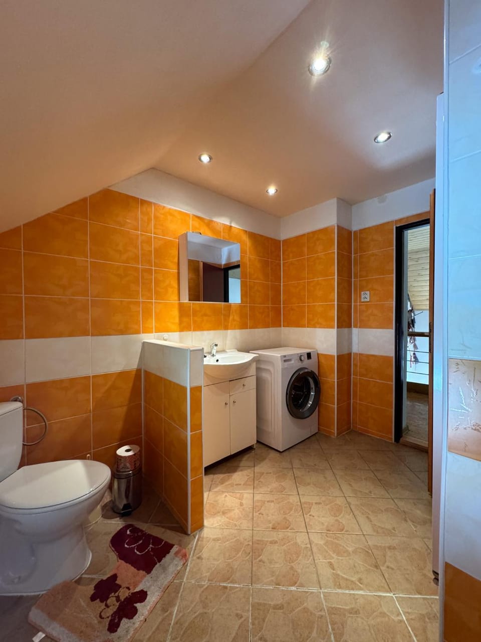 Toilet, Bathroom, Bath, towels, washing machine