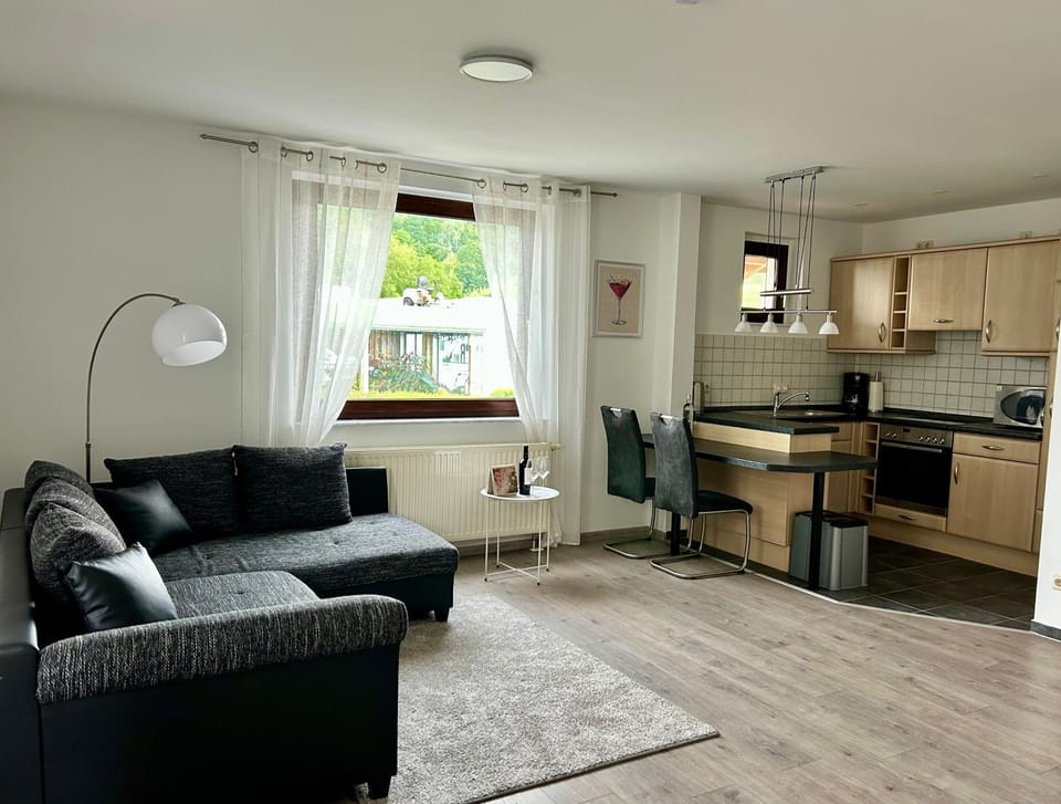 Kitchen or kitchenette, Living room, Seating area, Dining area, stove