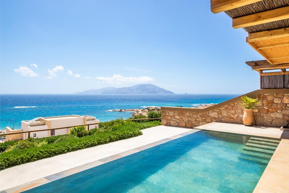 Patio, Day, Natural landscape, View (from property/room), Balcony/Terrace, Pool view, Sea view, Swimming pool
