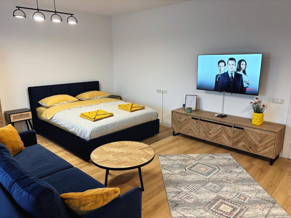 Communal lounge/ TV room, Bed, TV and multimedia, Living room, Photo of the whole room, Bedroom