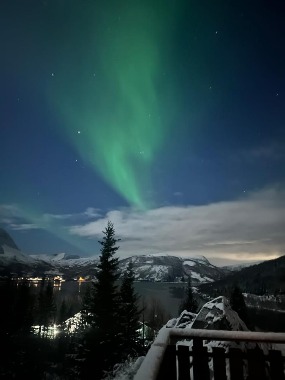 Night, Natural landscape, Winter, Mountain view