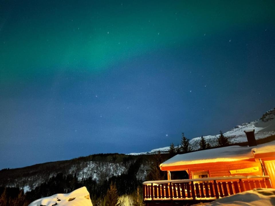 Property building, Night, Natural landscape, Winter, Mountain view