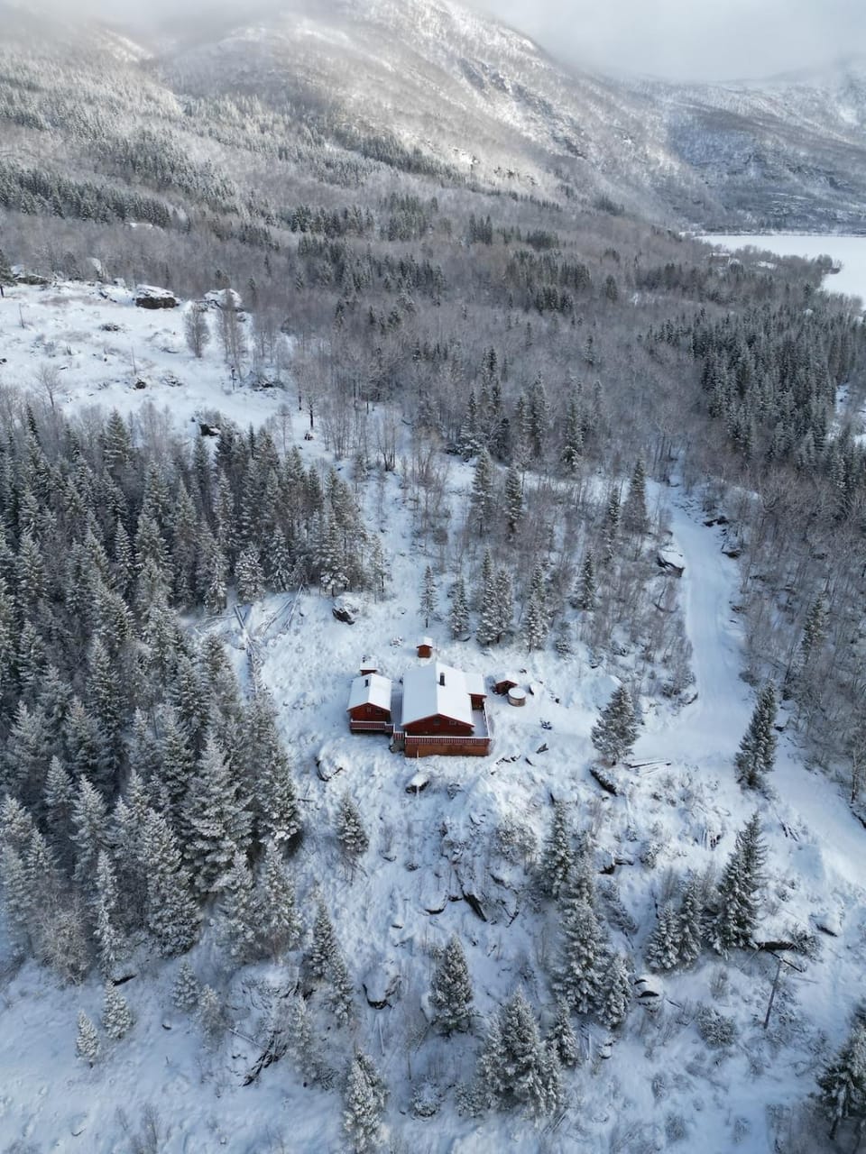 Day, Natural landscape, Bird's eye view, Winter, Mountain view