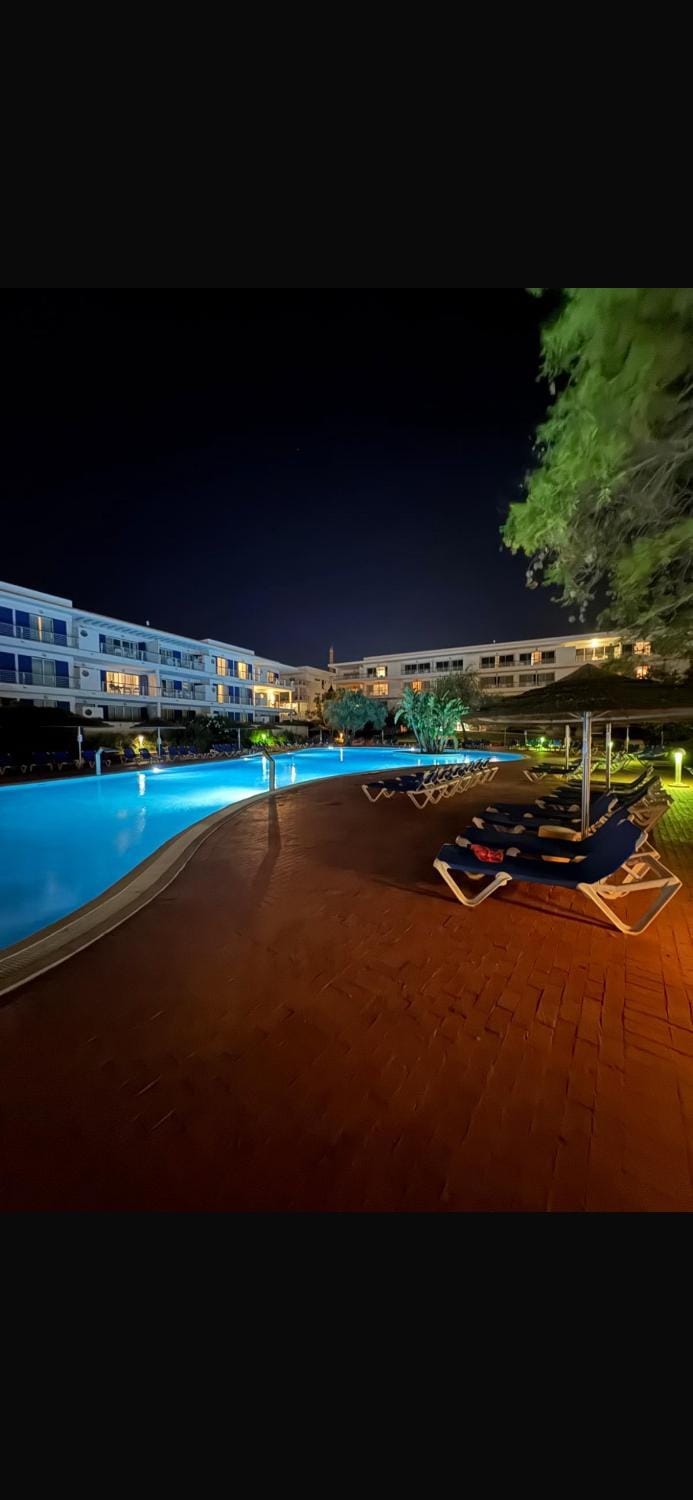 Night, Pool view, Swimming pool