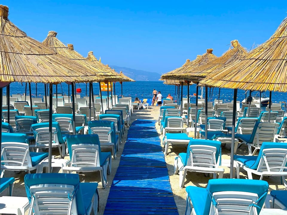 Day, Beach, Sea view, sunbed