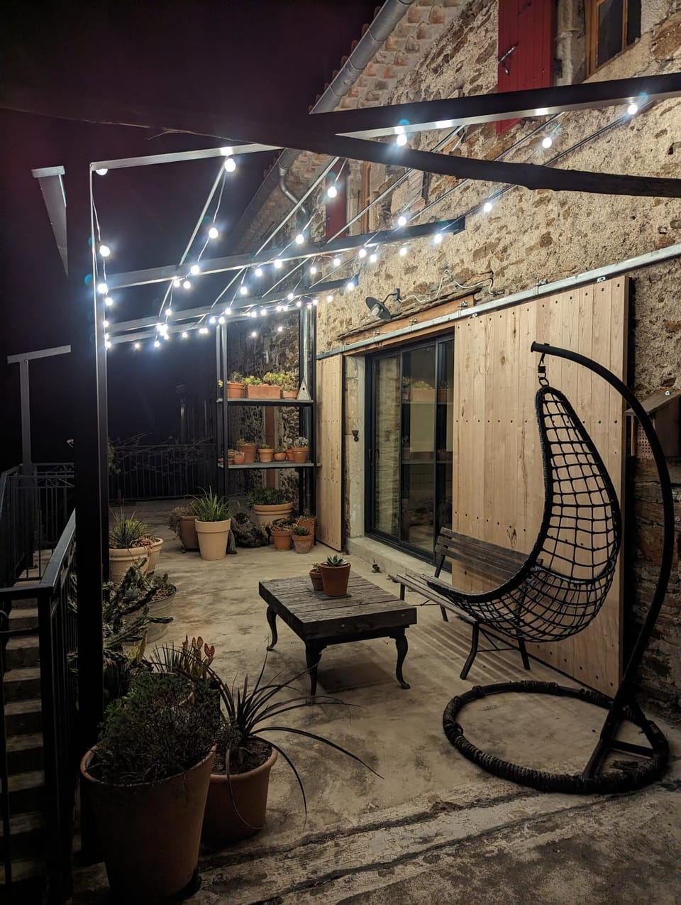 Property building, Patio, Night