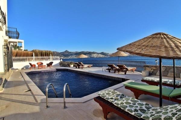 Natural landscape, Pool view, Swimming pool, sunbed