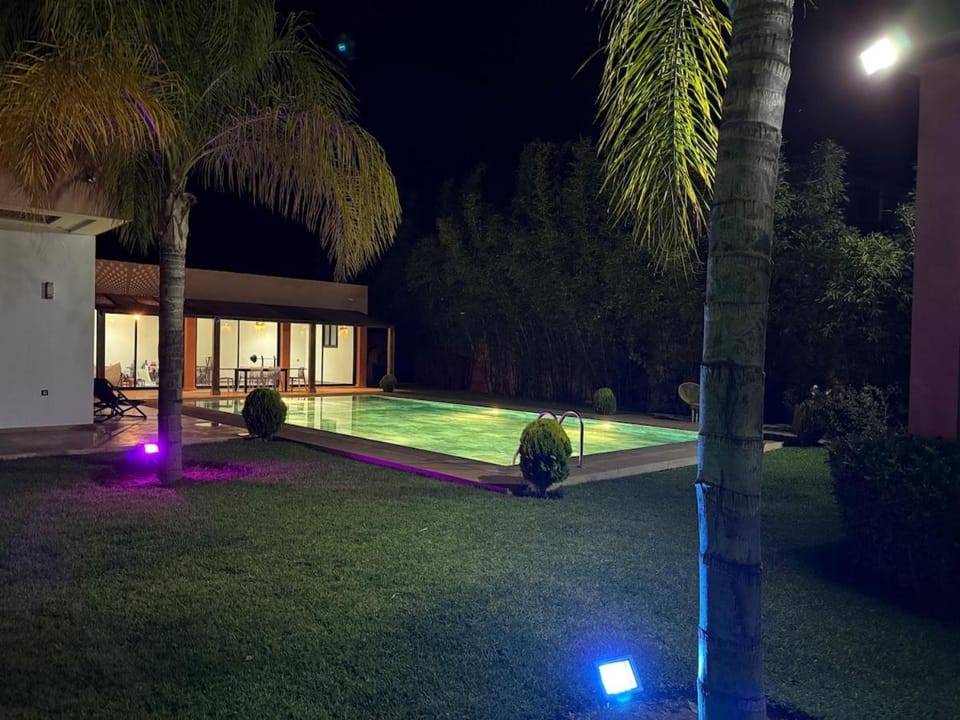 Night, Garden, Pool view