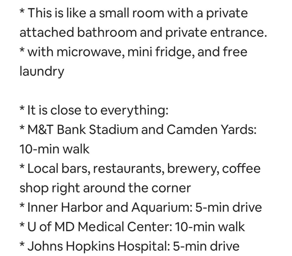 Walk to Downtown and Stadiums Free Parking Bed and Breakfast in Baltimore