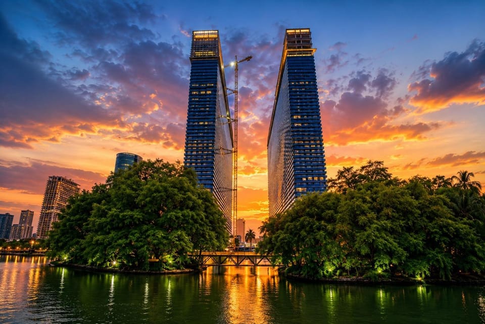 Property building, Nearby landmark, Day, Natural landscape, Bird's eye view, Beach, City view, Sea view, Sunrise, Sunset
