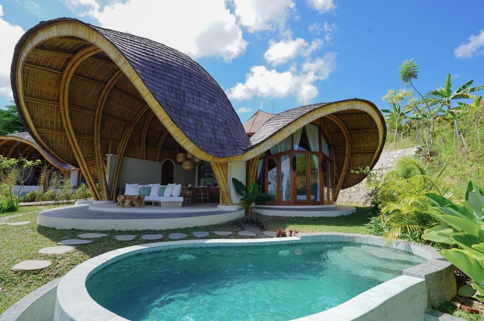 Property building, Day, Natural landscape, Garden, Pool view, Swimming pool