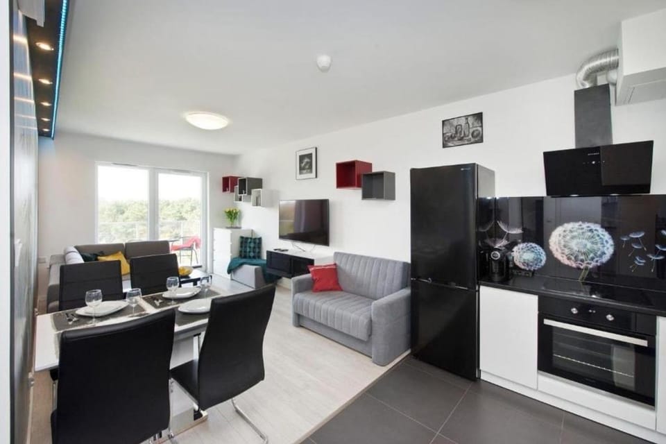 Kitchen or kitchenette, Living room, Dining area