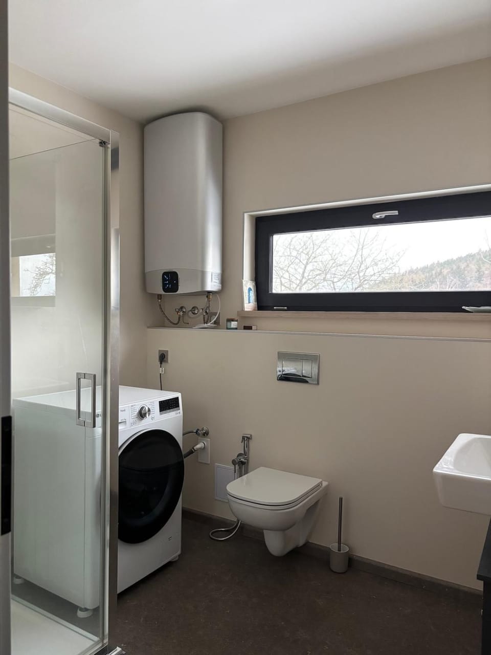 Bathroom, washing machine, dryer