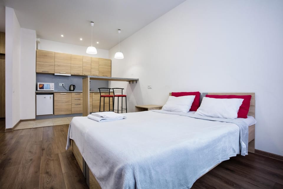 Bed, Kitchen or kitchenette, Photo of the whole room
