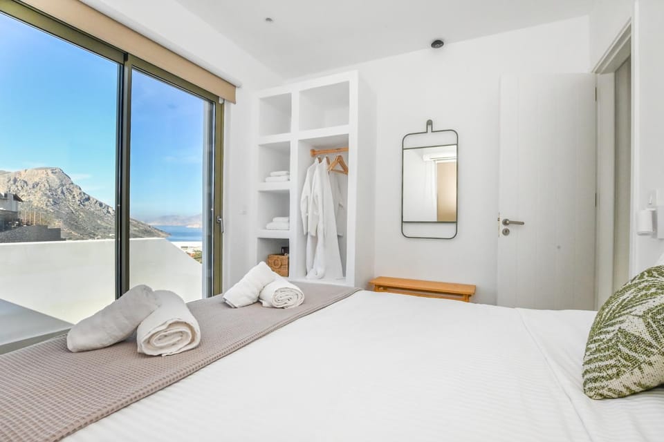 Bed, Natural landscape, Bedroom, Mountain view, Sea view, towels, wardrobe