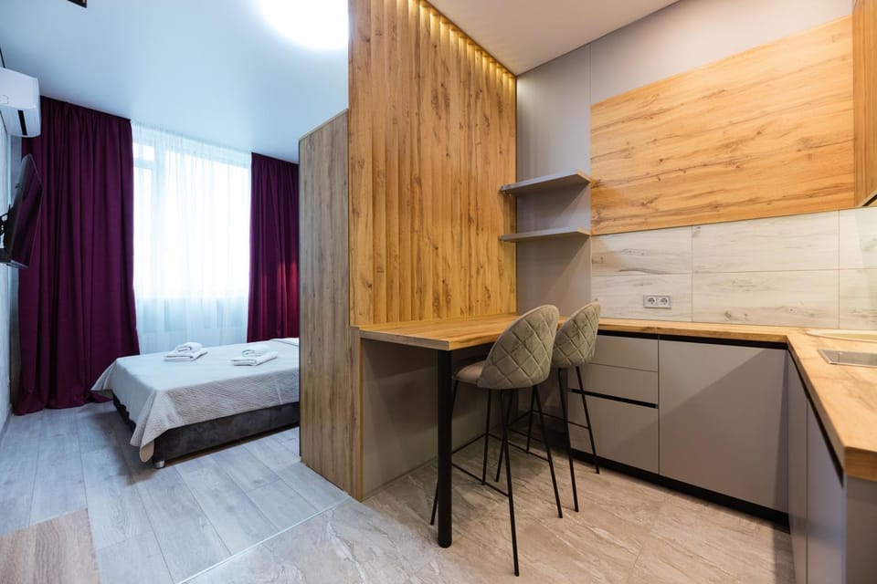 Bed, Kitchen or kitchenette, Photo of the whole room, wardrobe