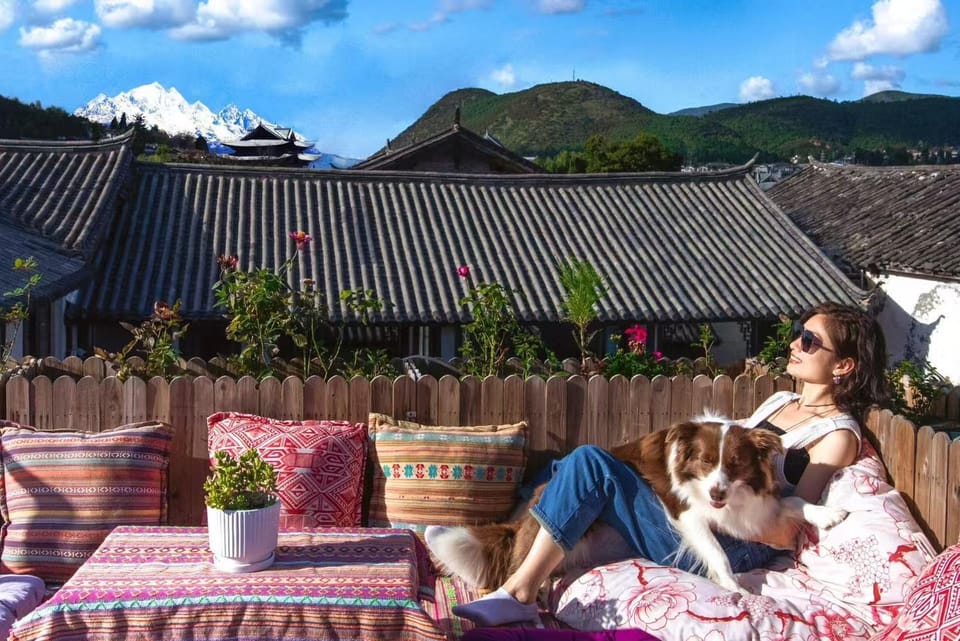 Day, Natural landscape, Pets, Mountain view