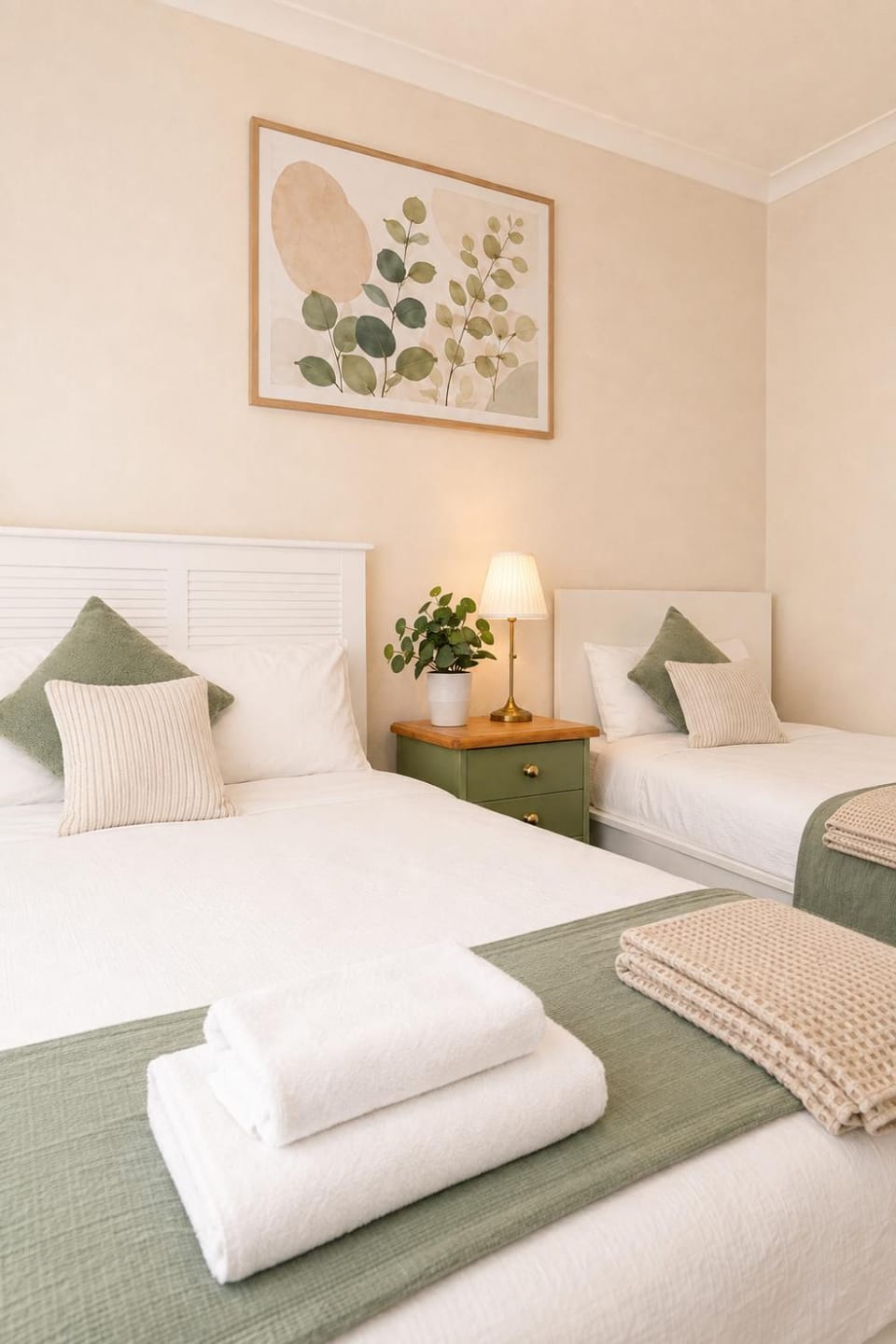Bed, Photo of the whole room, Bedroom, towels